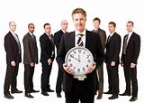 Business Manager with a clock