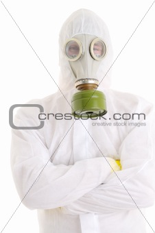 Man with gasmask