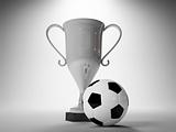 Winner cup and soccer ball