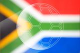 South African flag with football graphic