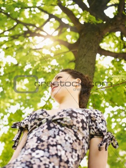 young woman in park