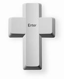 Computer button Enter - Christian cross