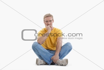 studio portrait of a young man - isolated on white