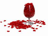 Hearts in wineglass