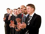 Business men clapping hands