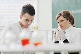 students couple in lab