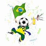 Brazilian Soccer Fan with Ball Head.