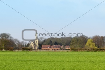 wheatfield with rural church