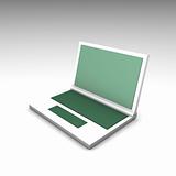 Green White Computer Notebook