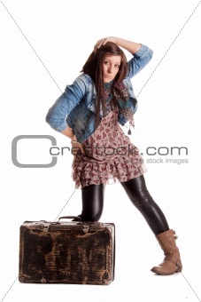 Girl with baggage