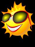 sun in solar glasses