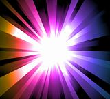 Light Explosion with Rainbow gradient background
