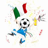 Italy Soccer Fan with Ball Head