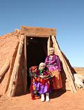 Mother and Daughter Traditional Navajo Women