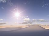 Sun on Crystal White Sand dunes
