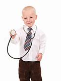 Boy Prentending to be a Doctor