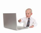 Little Business Prodigy Using a Laptop Computer