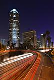 Abstract Timelapse Freeway Traffic at Night in Los Angeles