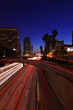 Timelapsed Traffic in Downtown Los Angeles at Night