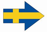 Swedish flag arrow