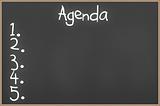 Chalkboard with text Agenda