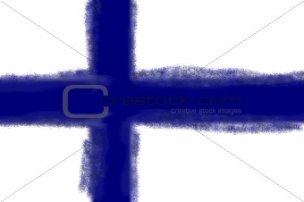 Finnish flag crayon drawing