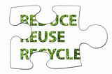 Puzzle with the text reduse, reuce, recycle