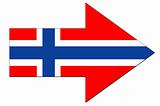 Norwegian flag arrow