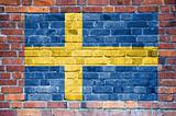 Swedish flag painted on wall