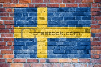 Swedish flag painted on wall