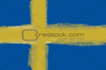 Swedish flag crayon drawing