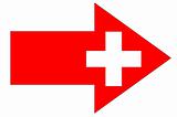 Swiss flag arrow