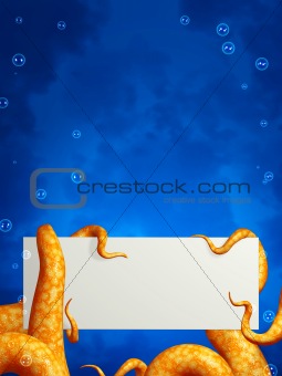 Tentacles, holding an empty card