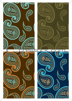 Set of vector seamless paisley backgrounds 
