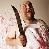 Mad butcher with knife