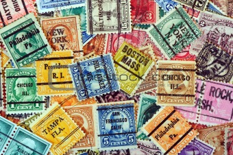 USA stamps with state cancels