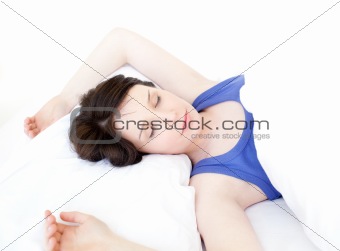 Portrait of a young woman sleeping 
