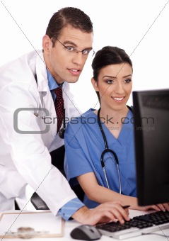 Young doctors discussing