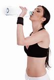 fitness woman drinking water