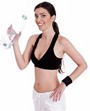 fitness women smiling with water bottle