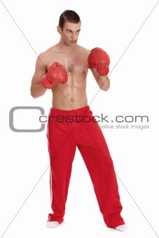 Aggressive boxing men