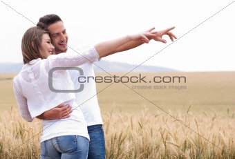 Young couple in meadow 