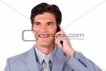 Charismatic businessman talking on phone