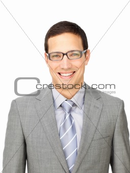 Charming businessman wearing glasses