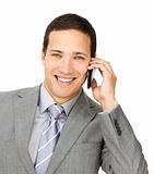 Charming male executive on phone 