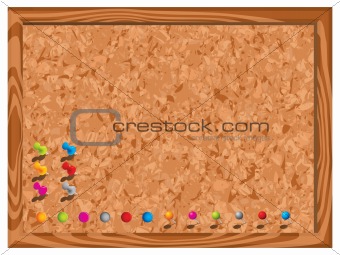 Blank corkboard with pins