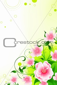 Abstract Background with flowers and leaves
