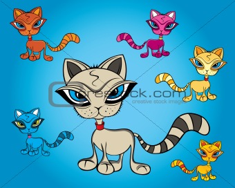 Little cat vector drawing