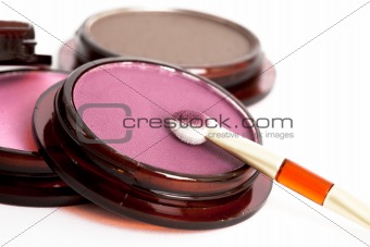 make-up eyeshadows and cosmetic brush