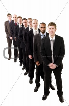 Businessmen on a line